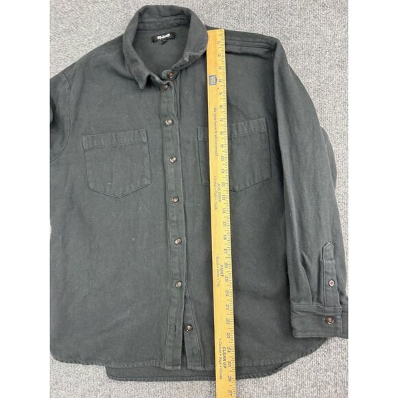 Madewell Shacket Women's Large Black Button Up Shirt Pockets Collared - Picture 4 of 7